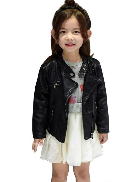 black stylish girl coat