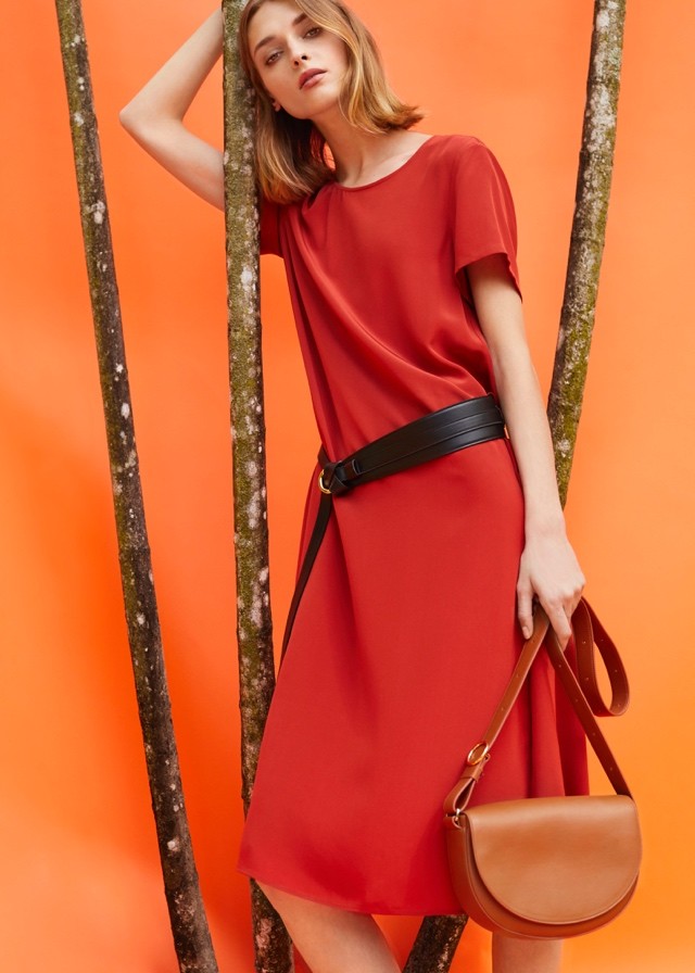 simple orange handbag